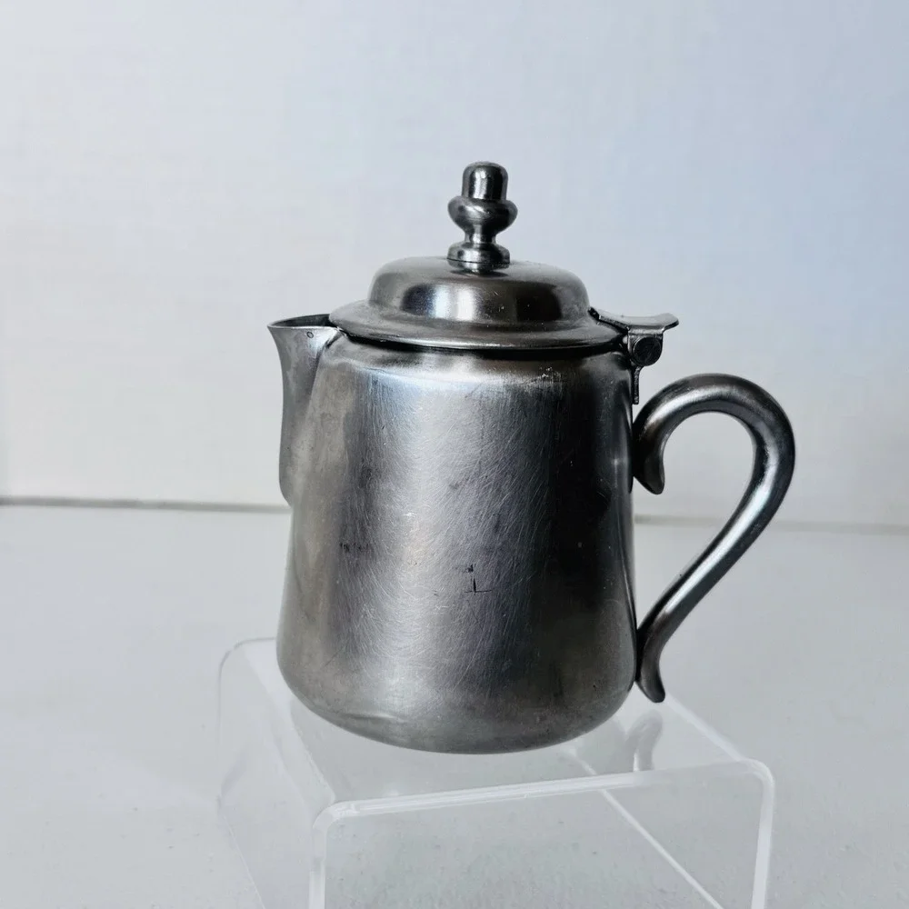 Vintage‎ Halco Nickel & Silver Lift Top Creamer 407-924 Made In Japan